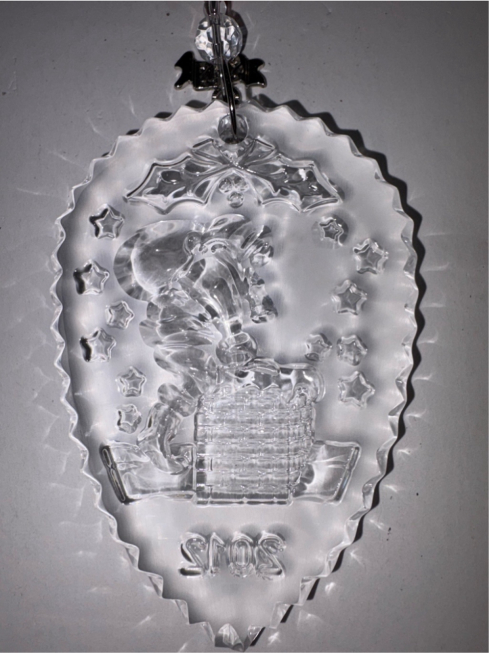Waterford Crystal “Night Before Christmas”Tree Ornament/Santa-w/box-Xmas-gifts